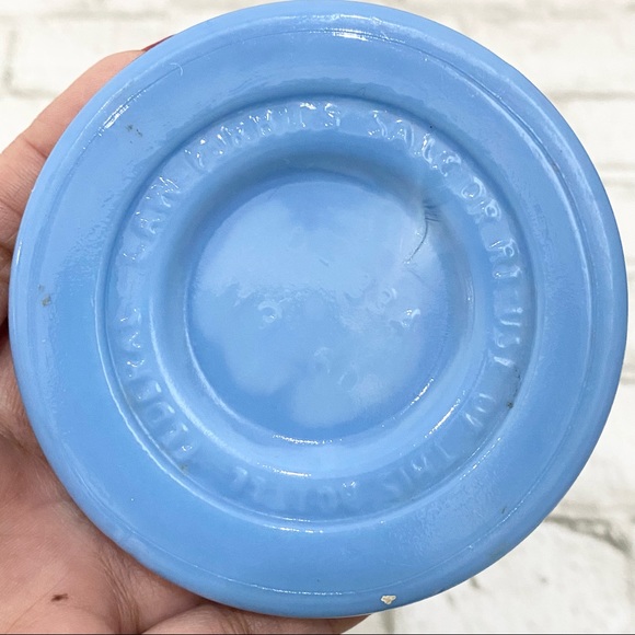 Vintage 1960’s Jim Beam Greek Roman Style Blue Milk glass Decanter NO LID - Picture 12 of 12